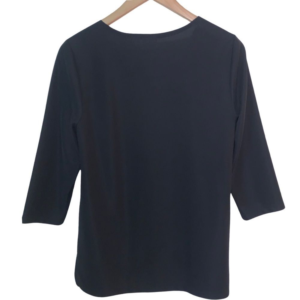 Chico's Black and White Geometric 3/4 Sleeves Top Size S - Picture 2 of 2
